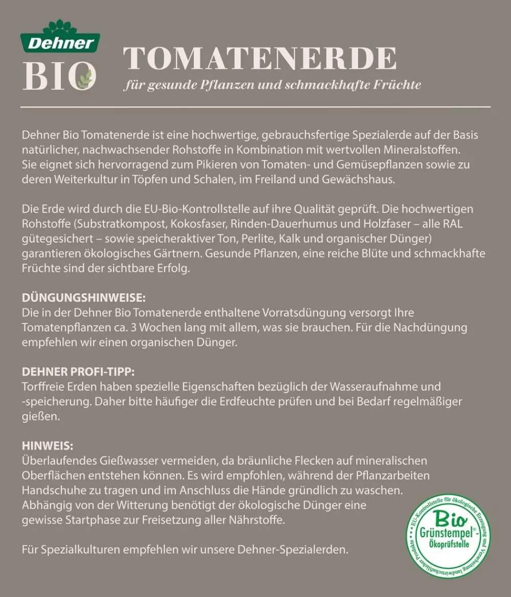 Dehner Bio Spezialerde - Tomatenerde, 108 x 20 Liter