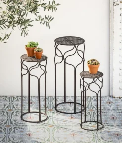 Dehner Blumenhocker - Blumenhocker Giulia, schmal Dunkelbraun
