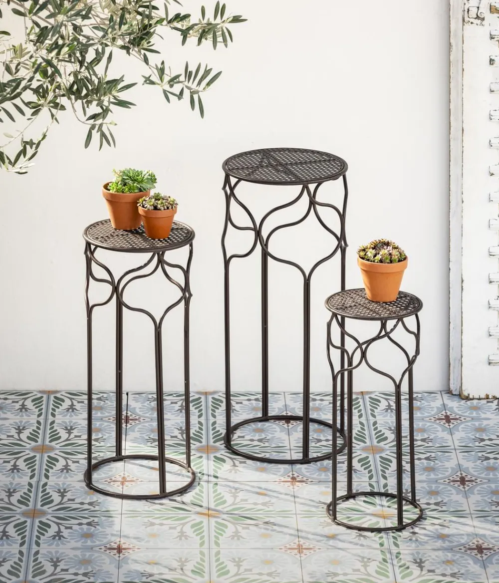 Dehner Blumenhocker - Blumenhocker Giulia, schmal Dunkelbraun