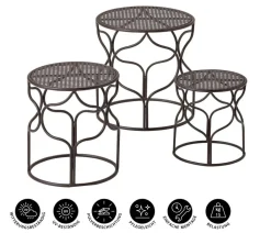 Dehner Blumenhocker > Blumenhocker-Set Giulia, breit, 3-teilig