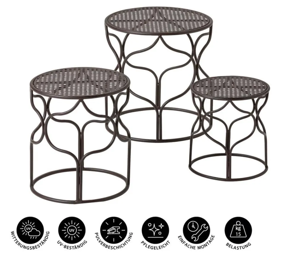 Dehner Blumenhocker > Blumenhocker-Set Giulia, breit, 3-teilig