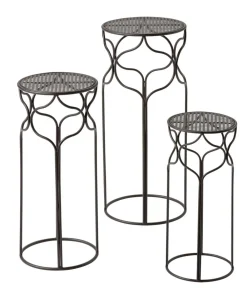 Dehner Blumenhocker-Set Giulia, schmal, 3-teilig Dunkelbraun Online