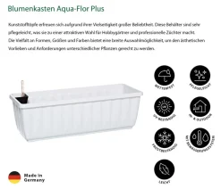 Dehner Blumenkasten Aqua-Flor Plus mit Bewässerungssystem, eckig Weiß