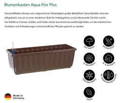Dehner Blumenkasten Aqua-Flor Plus mit Bewässerungssystem, eckig Braun Hot