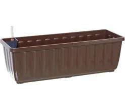 Dehner Blumenkasten Aqua-Flor Plus mit Bewässerungssystem, eckig Braun Hot