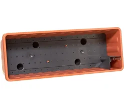 Dehner Pflanzkübel & Blumenkästen - Blumenkasten Aqua-Flor Plus mit Bewässerungssystem, eckig Orange