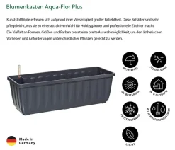 Dehner Pflanzkübel & Blumenkästen - Blumenkasten Aqua-Flor Plus mit Bewässerungssystem, eckig Dunkelgrau