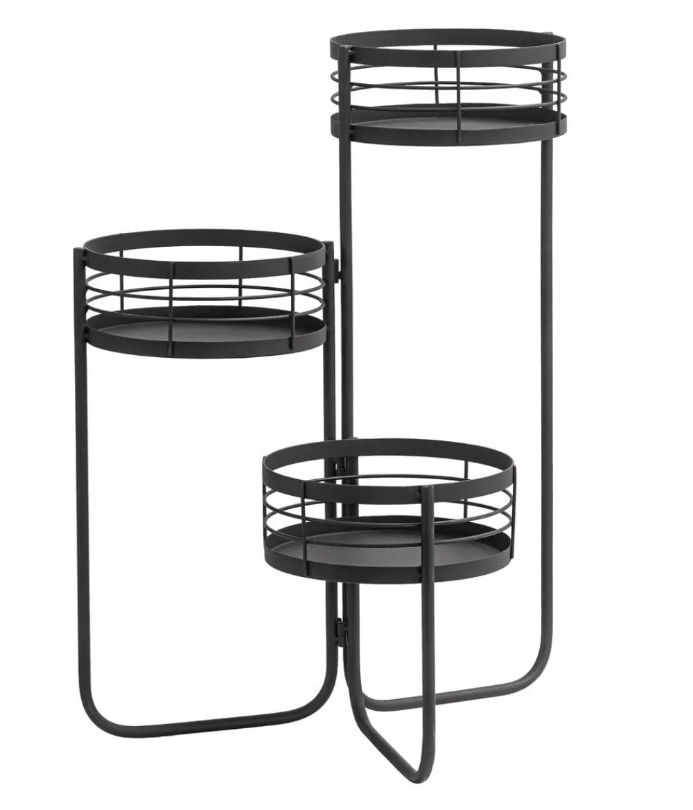 Dehner Blumentreppe, ca. B48/H58/T48 cm Schwarz