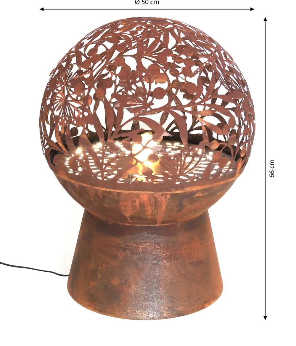 Dehner Gartenbrunnen - Cortenstahl-Gartenbrunnen Floral, ca. H66 cm