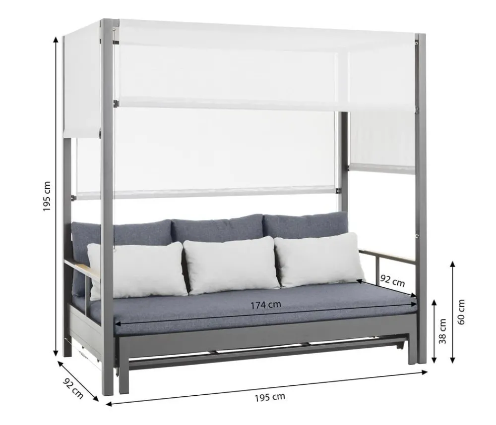 Dehner Loungemöbel|Sonneninseln - Daybed Hollywood, ca. B195/H195/T183 cm