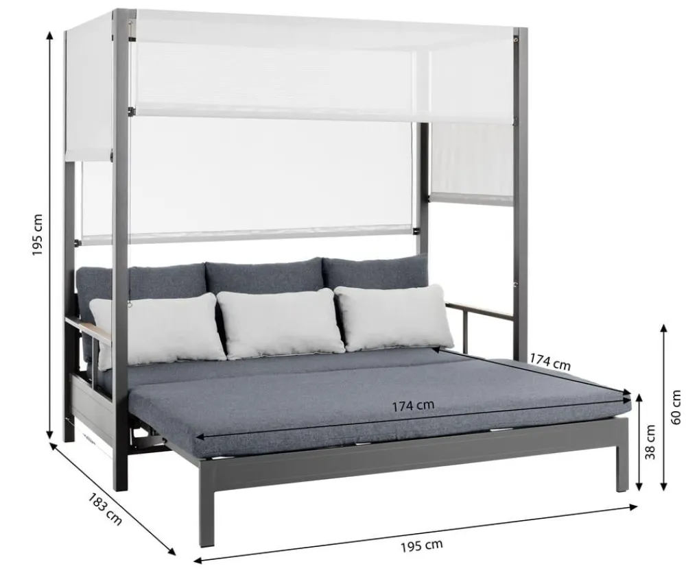Dehner Loungemöbel|Sonneninseln - Daybed Hollywood, ca. B195/H195/T183 cm