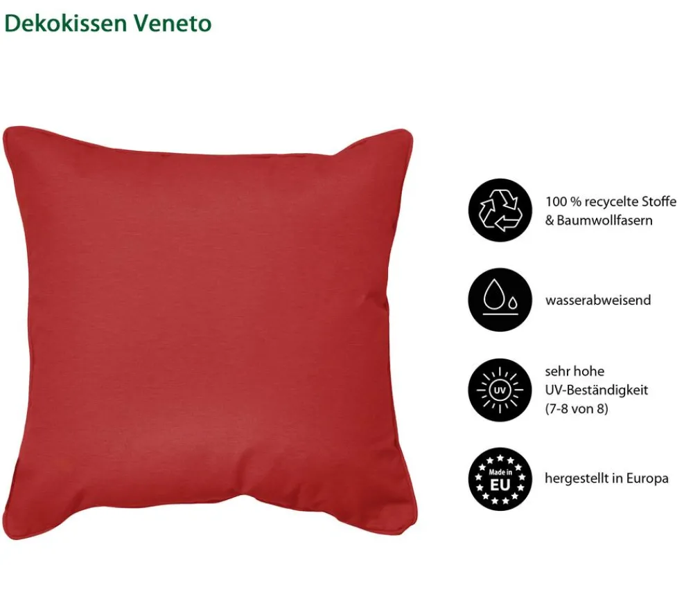 Dehner Dekokissen Veneto, ca. B40/H10/T40 cm Rot Discount