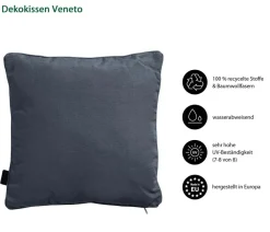 Dehner Dekokissen - Dekokissen Veneto, ca. B40/H10/T40 cm Dunkelgrau