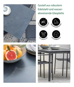 Dehner Diningtisch Lille, ca. B180/H75/T90 cm Anthrazit Discount