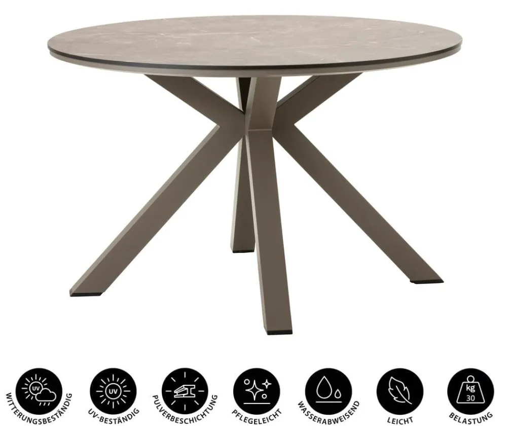 Dehner Garten-Esstische|Gartentische Aluminium > Diningtisch Marseille, ca. Ø120/H75 cm
