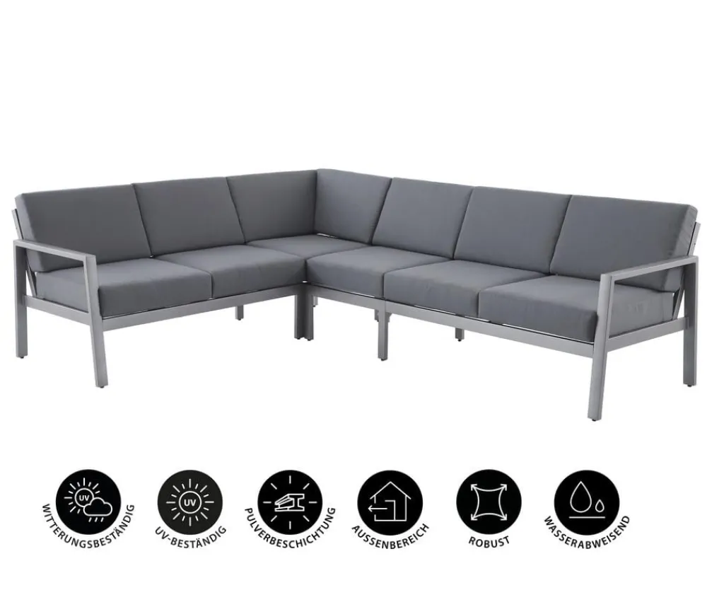 Dehner Ecklounge Chicago, variabel Grau Outlet