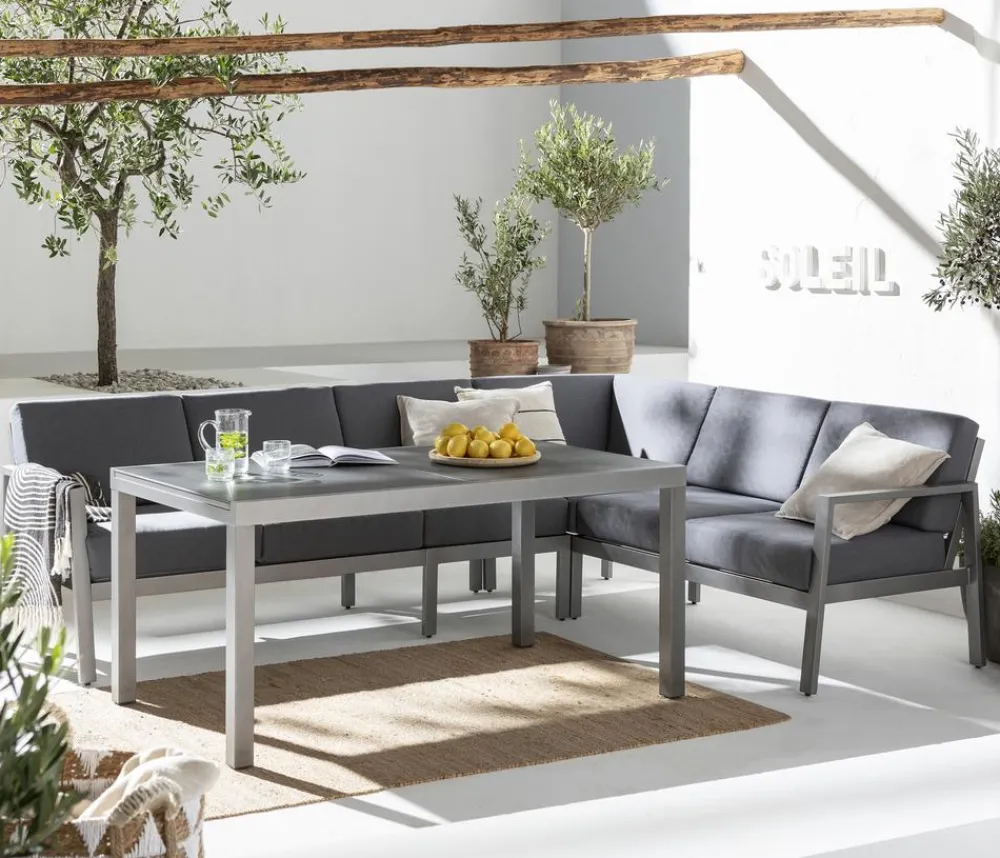 Dehner Ecklounge Chicago, variabel Grau Outlet