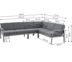 Dehner Ecklounge Chicago, variabel Grau Outlet