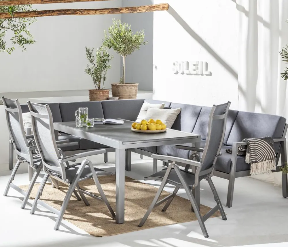 Dehner Ecklounge Chicago, variabel Grau Outlet