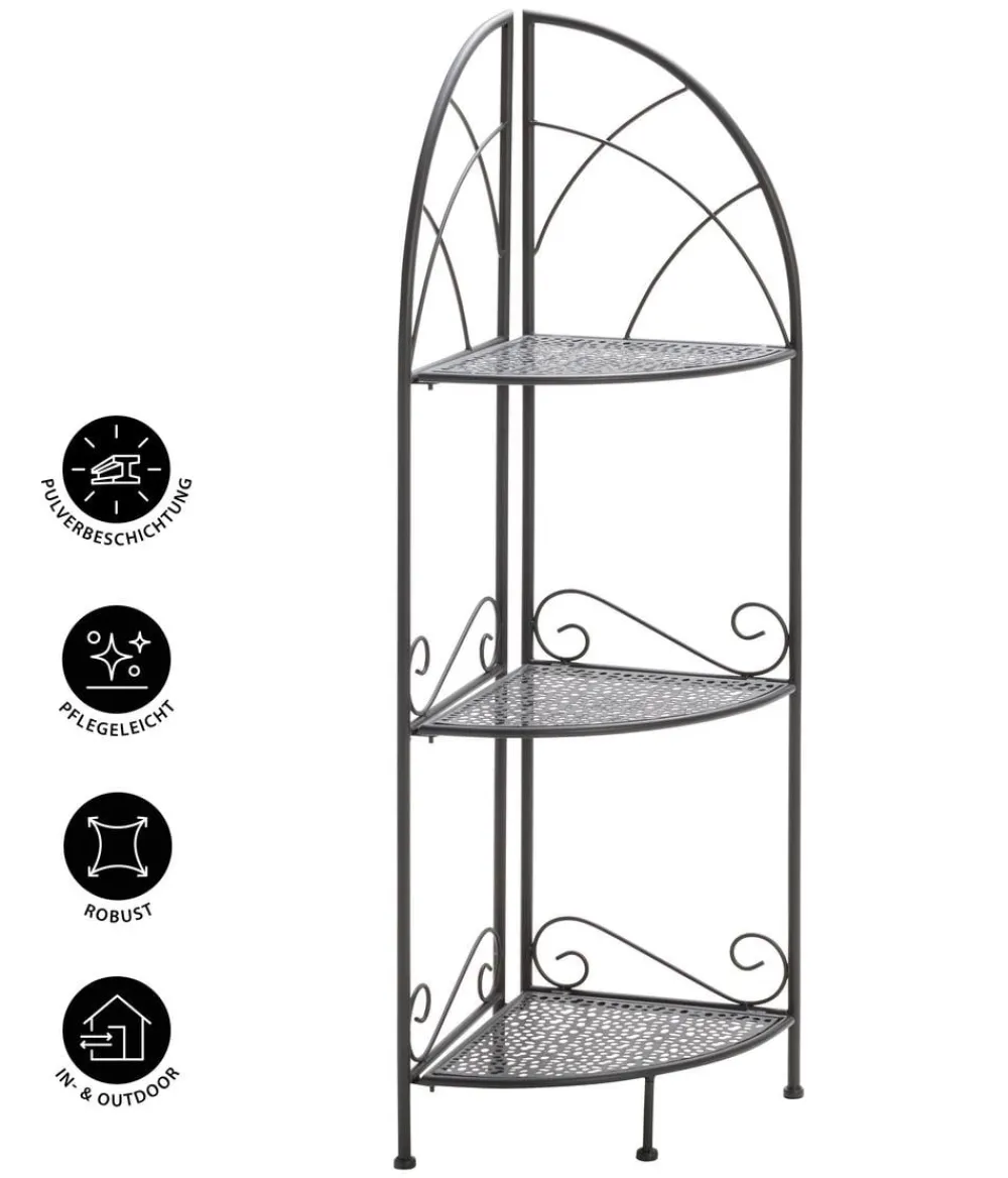 Dehner Gartenschränke & -Regale - Eckregal Luca, ca. B31/H111/T31 cm Dunkelgrau