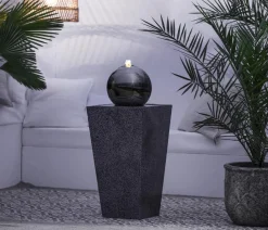 Dehner Gartenbrunnen > Edelstahl-Gartenbrunnen Kioto, ca. B34/H83/T34 cm