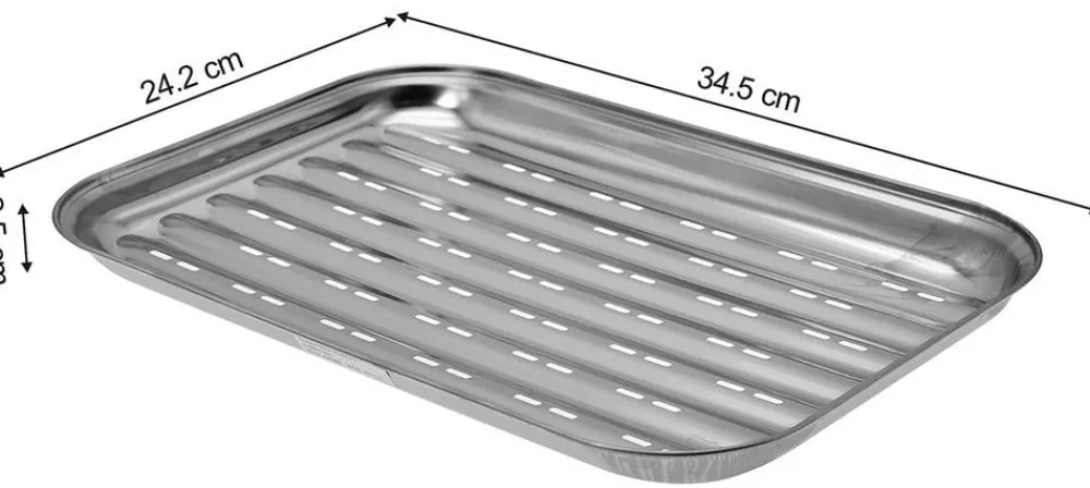 Dehner Edelstahl-Grillschale, ca. B34,5/H2,5/T24,2 cm Silber Outlet