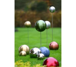 Dehner Gartenkugeln & Glas Deko|Gartenzwerge & Gartenfiguren - Edelstahlkugel, gebürstet Silber