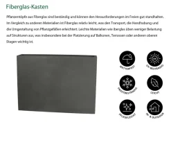 Dehner Pflanzkübel & Blumenkästen - Fiberglas-Kasten, rechteckig, , ca. B118/H85/T26 cm Grau