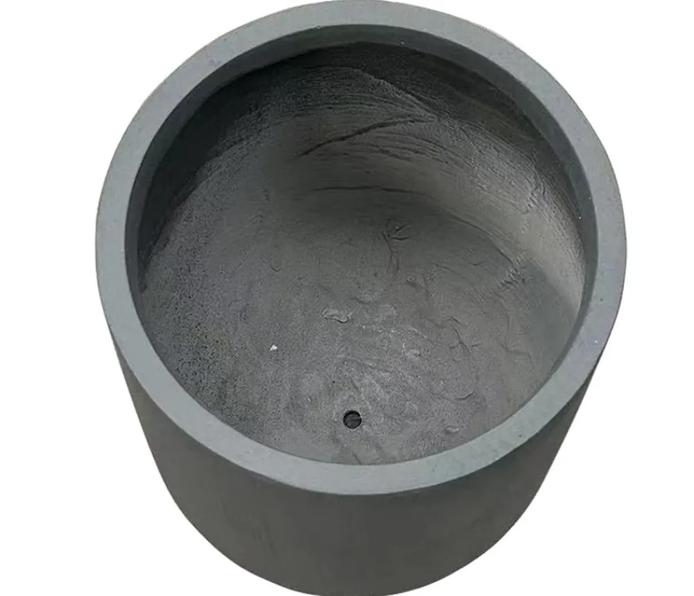 Dehner Fiberglas-Topf Curved, rund, Anthrazit Clearance