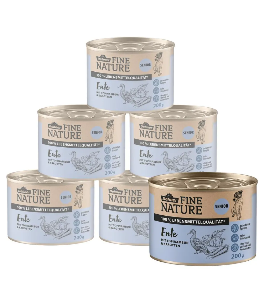 Dehner Fine Nature Nassfutter Hund > Nassfutter für Hunde Senior, Ente mit Topinambur & Karotten