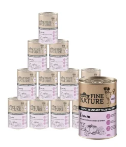 Dehner Fine Nature Nassfutter für Hunde Adult, Lamm mit Kartoffeln, Kürbis & Spinat Outlet