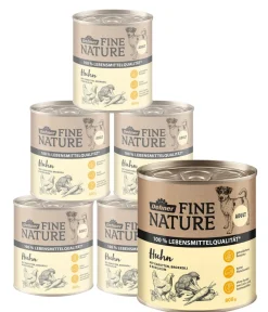 Dehner Fine Nature Nassfutter für Hunde Adult, Huhn mit Karotten, Brokkoli & Basilikum Hot