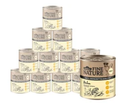 Dehner Fine Nature Nassfutter Hund - Nassfutter für Hunde Adult, Huhn mit Karotten, Brokkoli & Basilikum