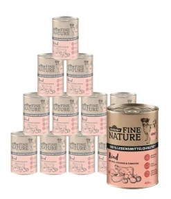 Dehner Fine Nature Nassfutter Hund > Nassfutter für Hunde Adult, Rind mit Reis, Zucchini & Tomate