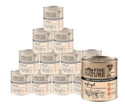 Dehner Fine Nature Nassfutter für Hunde Junior, Geflügel mit Zucchini, Apfel & Eierschalenpulver Outlet