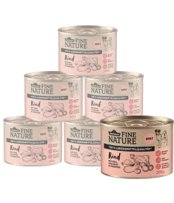Dehner Fine Nature Nassfutter Hund - Nassfutter für Hunde Adult, Rind mit Reis, Zucchini & Tomate