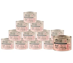 Dehner Fine Nature Nassfutter Hund - Nassfutter für Hunde Adult, Rind mit Reis, Zucchini & Tomate