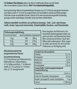 Dehner Fine Nature Nassfutter Katze > Nassfutter für Katzen Adult, Huhn & Fisch mit Lachsöl & Petersilie