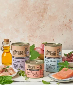 Dehner Fine Nature Nassfutter Katze > Nassfutter für Katzen Adult, Huhn & Fisch mit Lachsöl & Petersilie