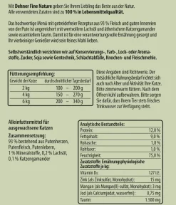 Dehner Fine Nature Nassfutter Katze > Nassfutter für Katzen Adult, Pute mit Lachsöl & Katzengamander