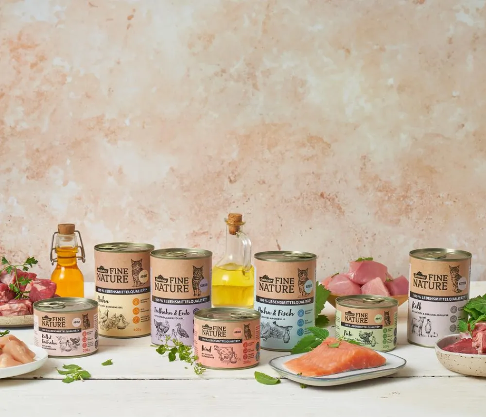 Dehner Fine Nature Nassfutter Katze > Nassfutter für Katzen Adult, Pute mit Lachsöl & Katzengamander