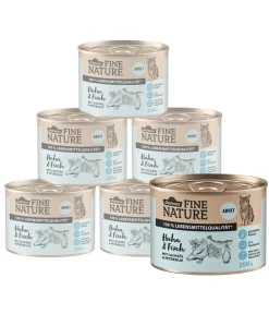 Dehner Fine Nature Nassfutter für Katzen Adult, Huhn & Fisch mit Lachsöl & Petersilie Sale