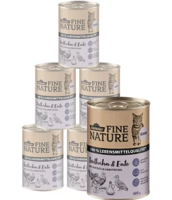 Dehner Fine Nature Nassfutter für Katzen Senior, Truthahn & Ente mit Distelöl & Liebstöckel