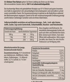 Dehner Fine Nature Nassfutter für Katzen Kitten, Kalb mit Lachsöl & Eierschalenpulver New