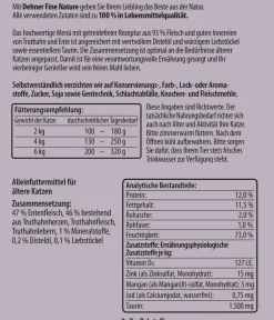 Dehner Fine Nature Nassfutter Katze - Nassfutter für Katzen Senior, Truthahn & Ente mit Distelöl & Liebstöckel