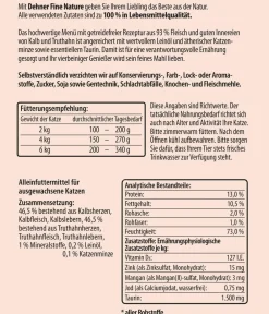 Dehner Fine Nature Nassfutter für Katzen Adult, Kalb & Truthahn mit Leinöl & Katzenminze Best