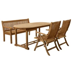 Dehner 3-Sitzer Gartenbänke|Gartenbänke Holz - Gartenbank Havanna, 3-Sitzer Hellbraun