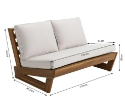 Dehner 2-Sitzer Gartenbänke|Balkonmöbel Holz - Gartenbank Palma, 2-Sitzer