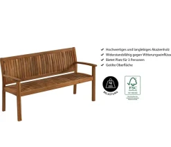 Dehner Gartenbank Valetta Braun Online