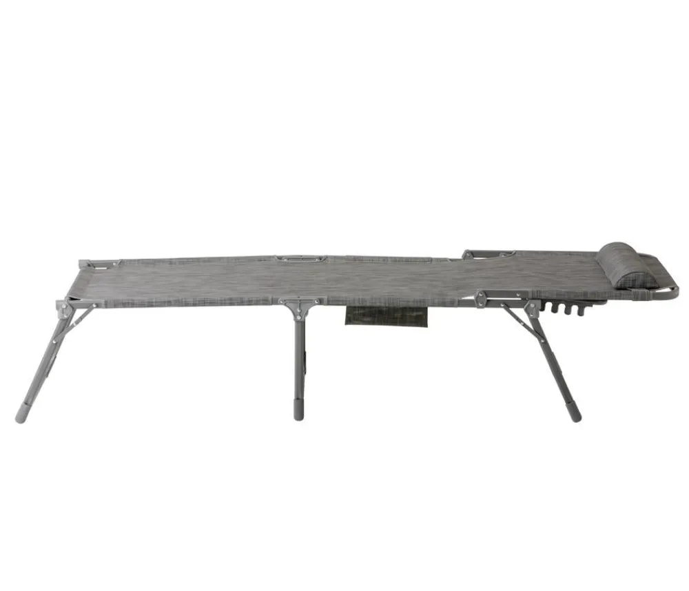 Dehner Klappliegen|Relaxliegen - Gartenliege Mallorca, ca. B71/H112/T232 cm Dunkelgrau